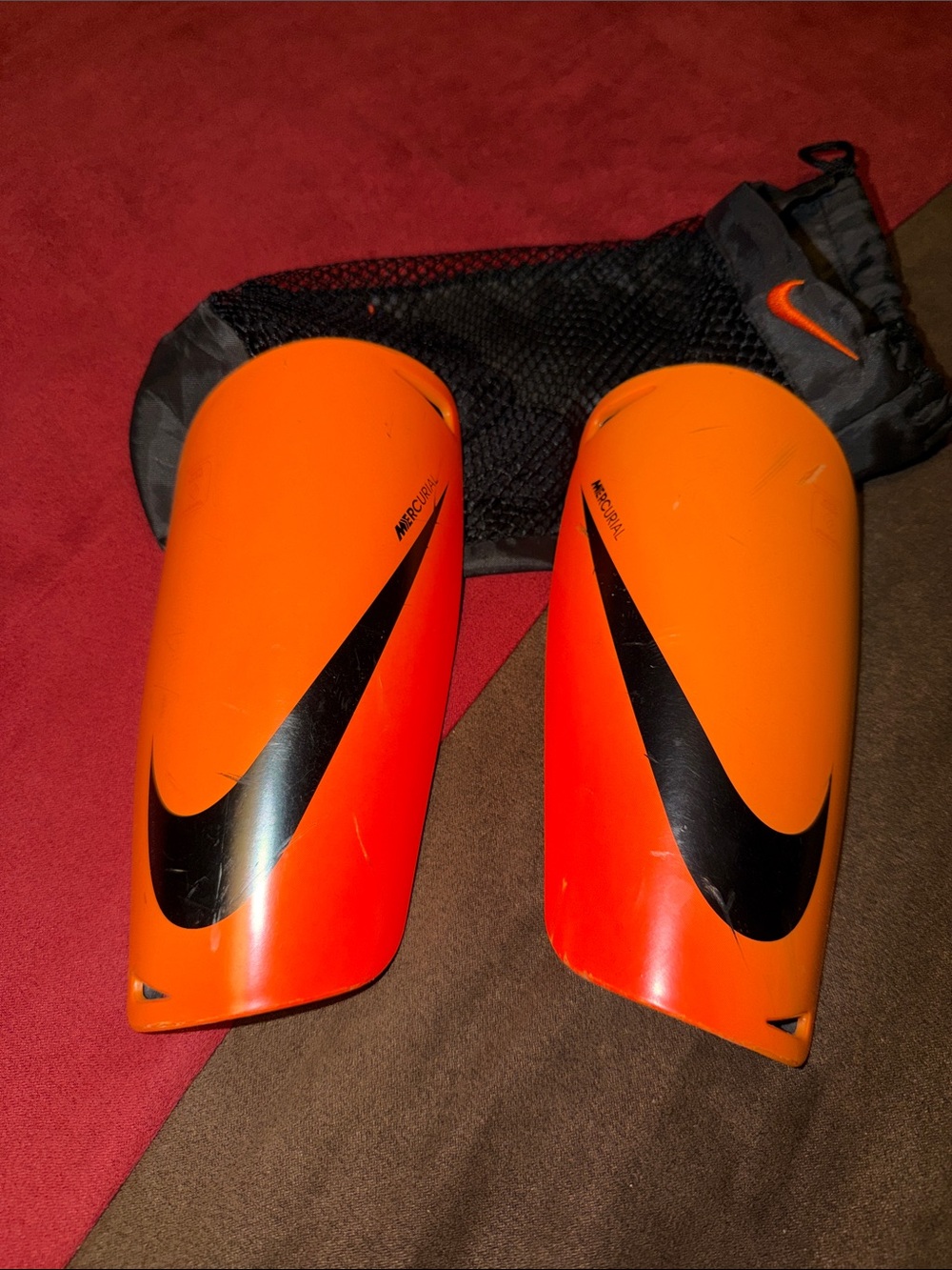 Nike Orange & Black Youth Soccer Shin Guards
